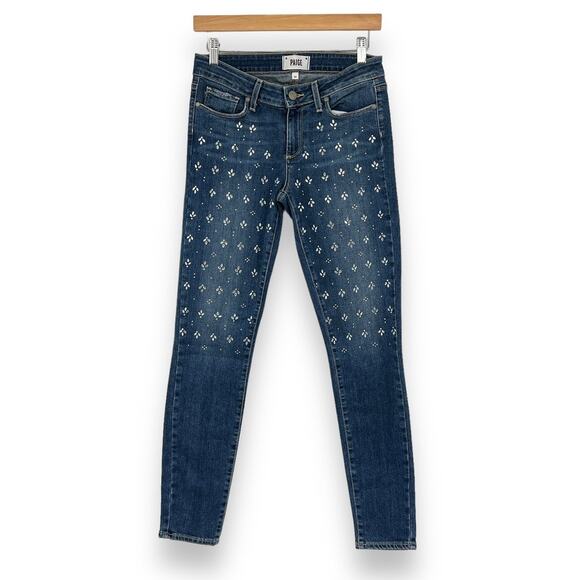 Paige Verdugo Ultra Skinny Studded Women's 28  Blue Denim Skinny Jeans - Picture 4 of 14